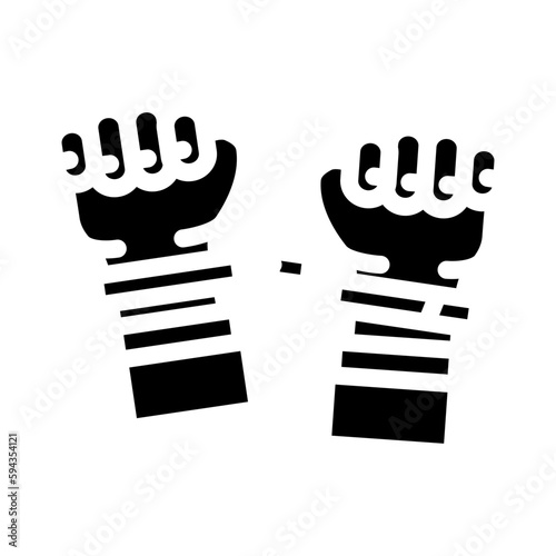 handcuffed hands crime glyph icon vector illustration