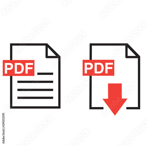 Icono de formato de archivo PDF, ilustración vectorial