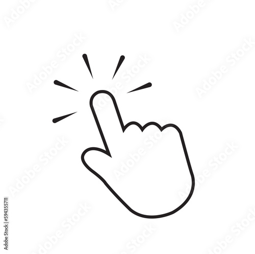 Icono de mano de flecha de cursor de clic de ratón de computadora. Vector