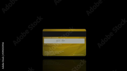 Gold Credit Card turns on itself animation
