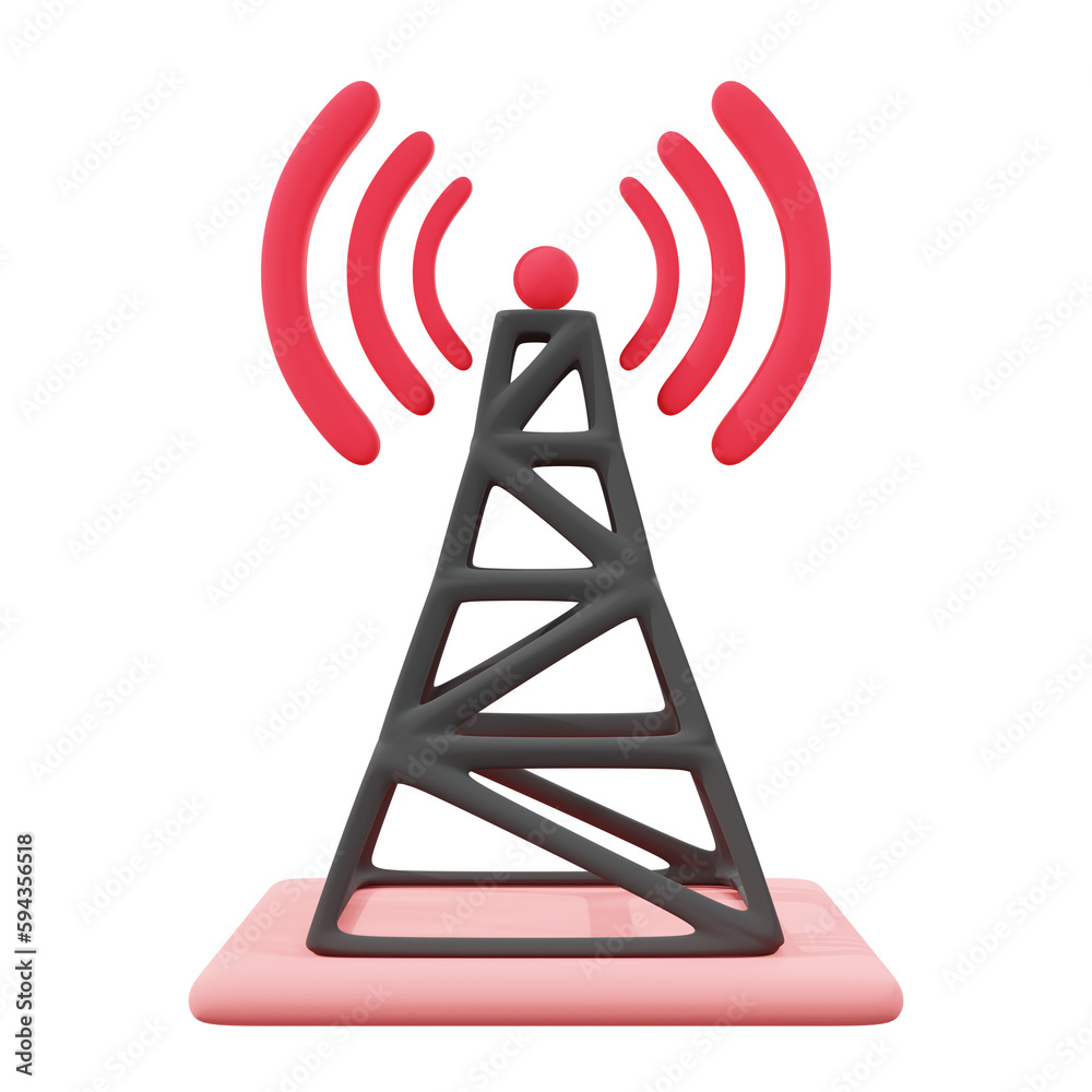 3d icon minimal rendering signal tower 3d icon minimal rendering signal tower