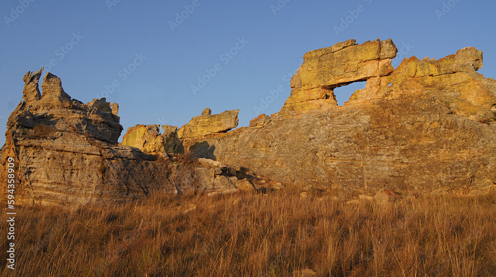 Rock called La Ventana in Isalo National Park, Madagascar