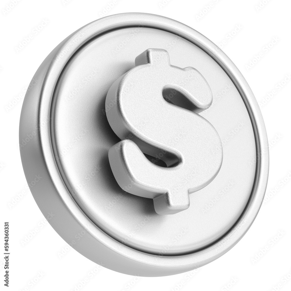 Dollar sign. 3D coin. 3D illustration. Dollar sign. 3D coin. 3D illustration.
