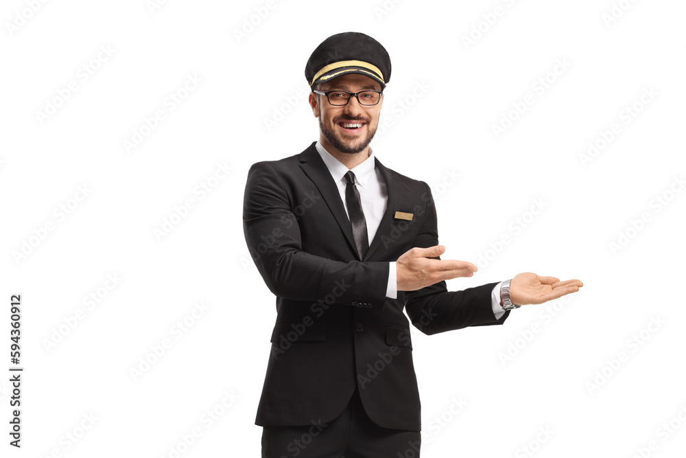 Chauffeur showing a direction Chauffeur showing a direction