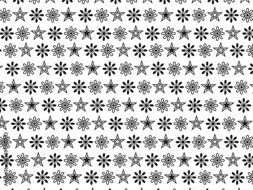 Flower and star seamless pattern design