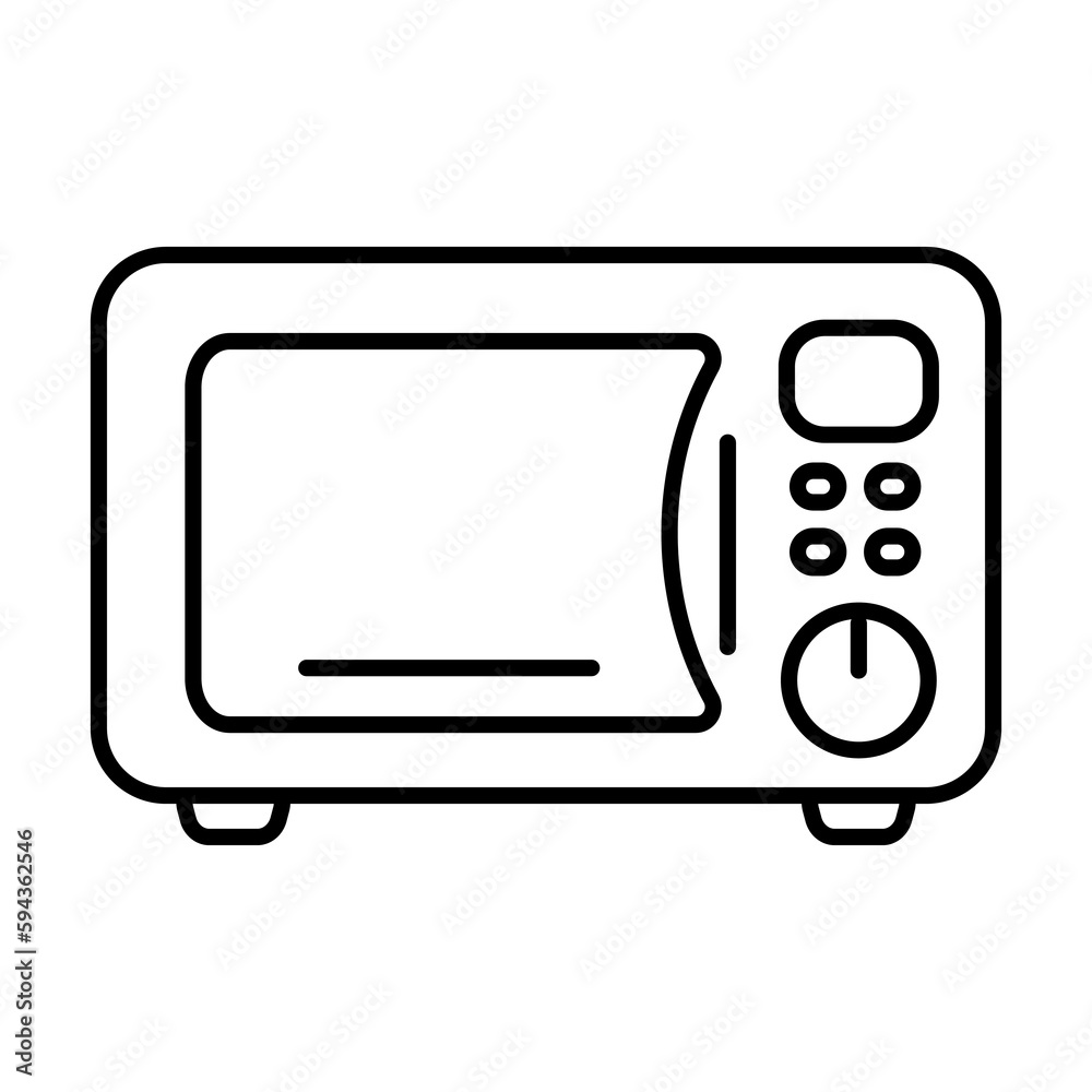 Fototapeta premium Microwave oven icon. Kitchen appliance icon. Vector illustration.