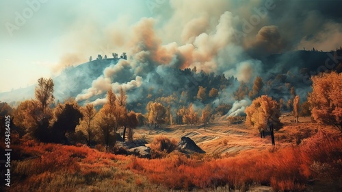 Forest fires, Wildfire. Generative AI 