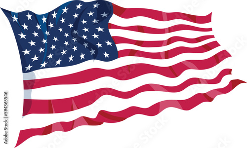 American waving flag . USA silky art patriotic background 