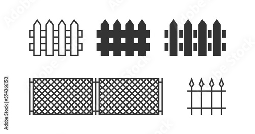 Fence icon set. Vector illustration. 