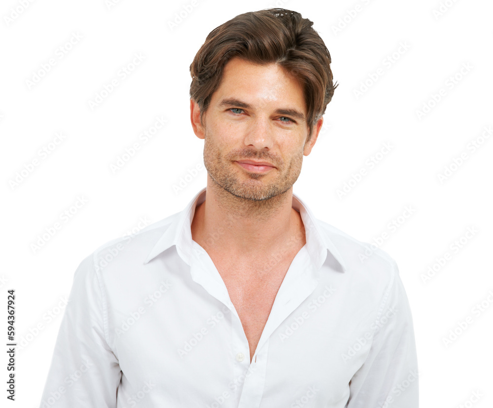 Portrait, attractive and confident man smile, relax and standing isolated on a transparent png background. Face, model and casual, handsome male posing with smirk, flirt and white shirt or thinking Portrait, attractive and confident man smile, relax and standing isolated on a transparent png background. Face, model and casual, handsome male posing with smirk, flirt and white shirt or thinking