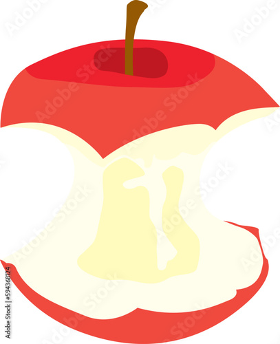 apple red organic waste illustration flat style