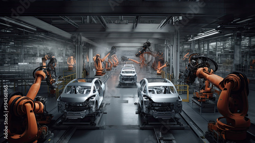 Automobile assembly line production © PaulShlykov