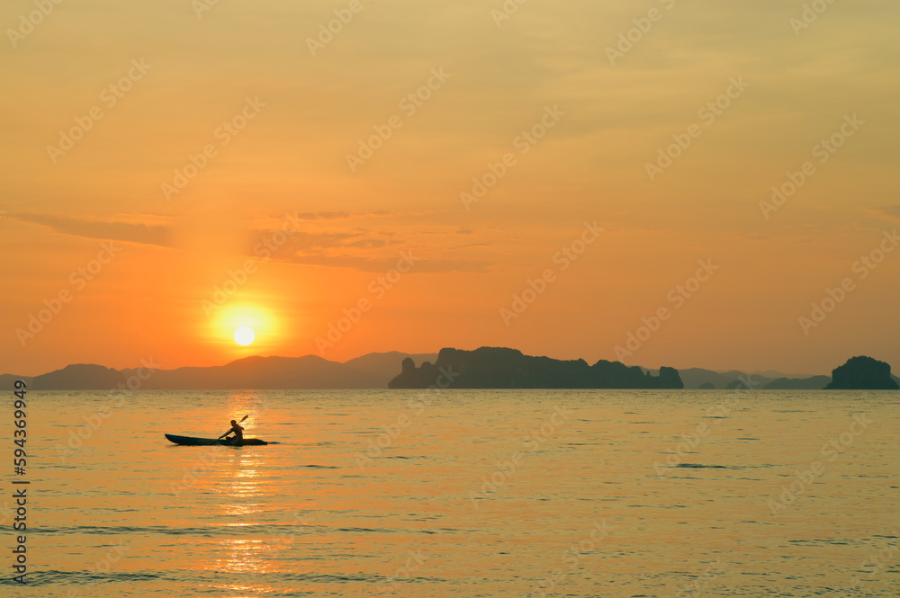 Summer sunset view on the beach. Beautiful blazing sunset landscape Summer sunset view on the beach. Beautiful blazing sunset landscape