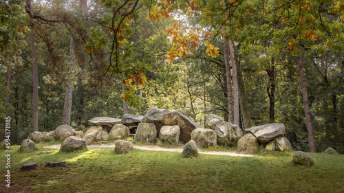 Ancient dolmens also named hunebeds in Emmen the Netherlands
