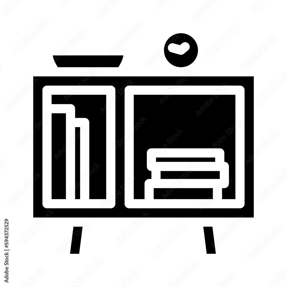 bedside table kid bedroom glyph icon vector illustration bedside table kid bedroom glyph icon vector illustration
