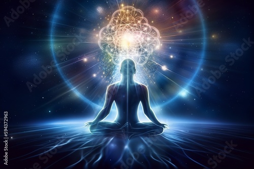 person in astral meditation
