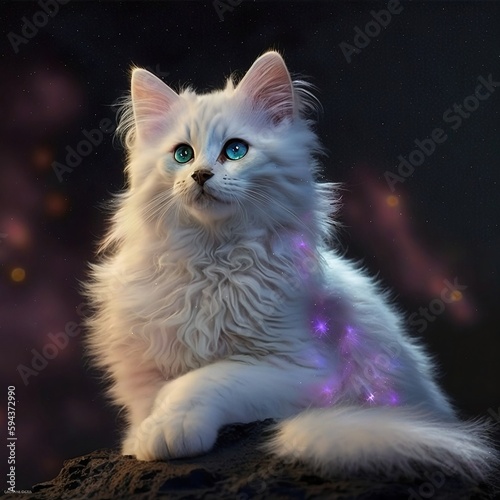 Beautiful furry cat, Generative AI
