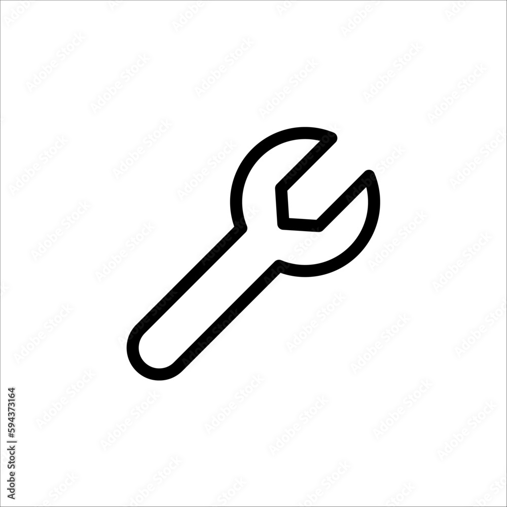 Wrench Icon in trendy flat style isolated on white background. Spanner symbol for your web site design, logo, app, UI. Wrench Icon in trendy flat style isolated on white background. Spanner symbol for your web site design, logo, app, UI.