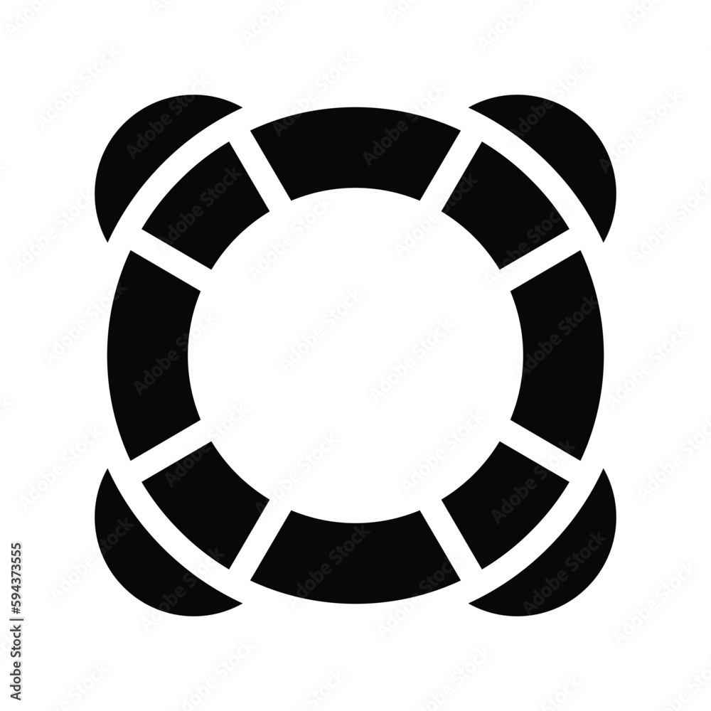 Naklejka premium lifebuoy solid icon illustration vector graphic