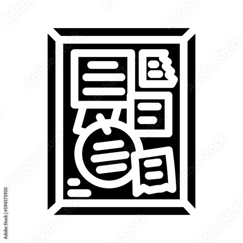 notice board kid bedroom glyph icon vector illustration