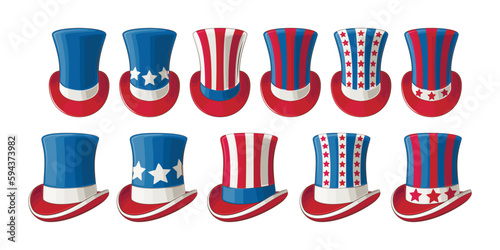 4th of July Patriotic Concept. Independence Day design element sam han patriotic hat