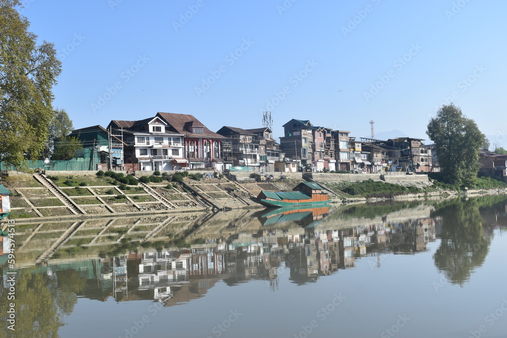 houses on the river in the country