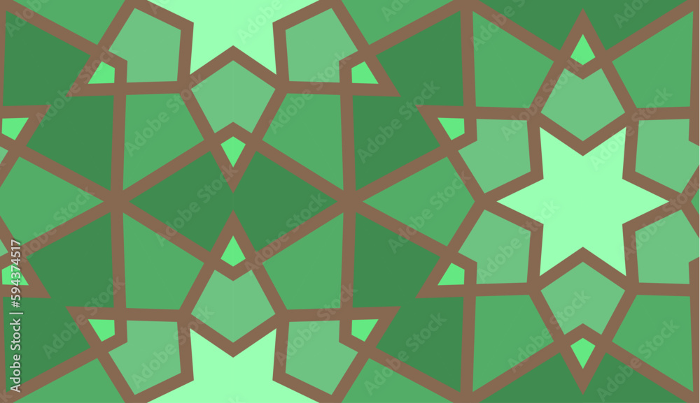 Arabic seamless girih pattern with classic islamic culture ornament. Colorful tiled background with shadow. Arabic seamless girih pattern with classic islamic culture ornament. Colorful tiled background with shadow.