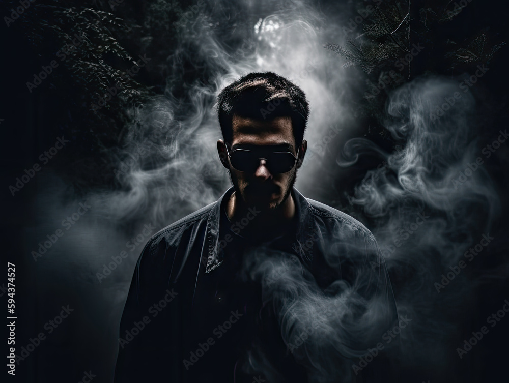 Surreal and haunting portrait of a person facing their inner demons, set against a dark and eerie dreamscape Surreal and haunting portrait of a person facing their inner demons, set against a dark and eerie dreamscape
