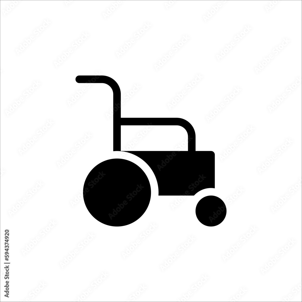 Wheelchair Thin Line Vector Icon. Flat Icon Isolated on the White Background.