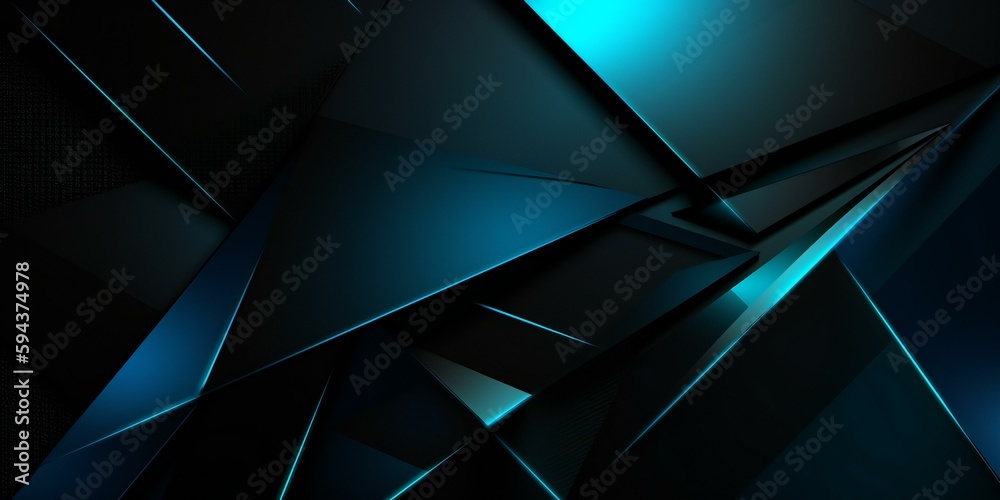 Obraz premium Dark blue modern background for design. Geometric shape. Triangles, diagonal lines. Gradient. Abstract. Shape envelope. Symbol. Letter, message, mail. Generative AI