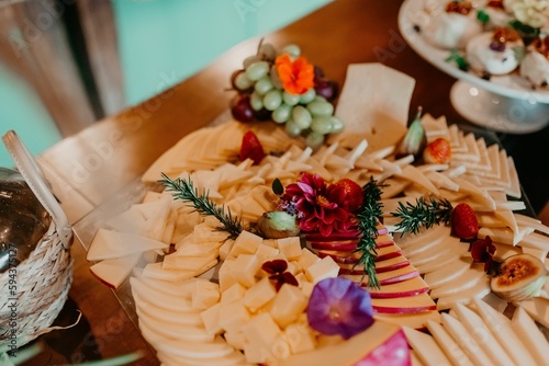 Serving platter filled with an assortment of snacks during the ceremony