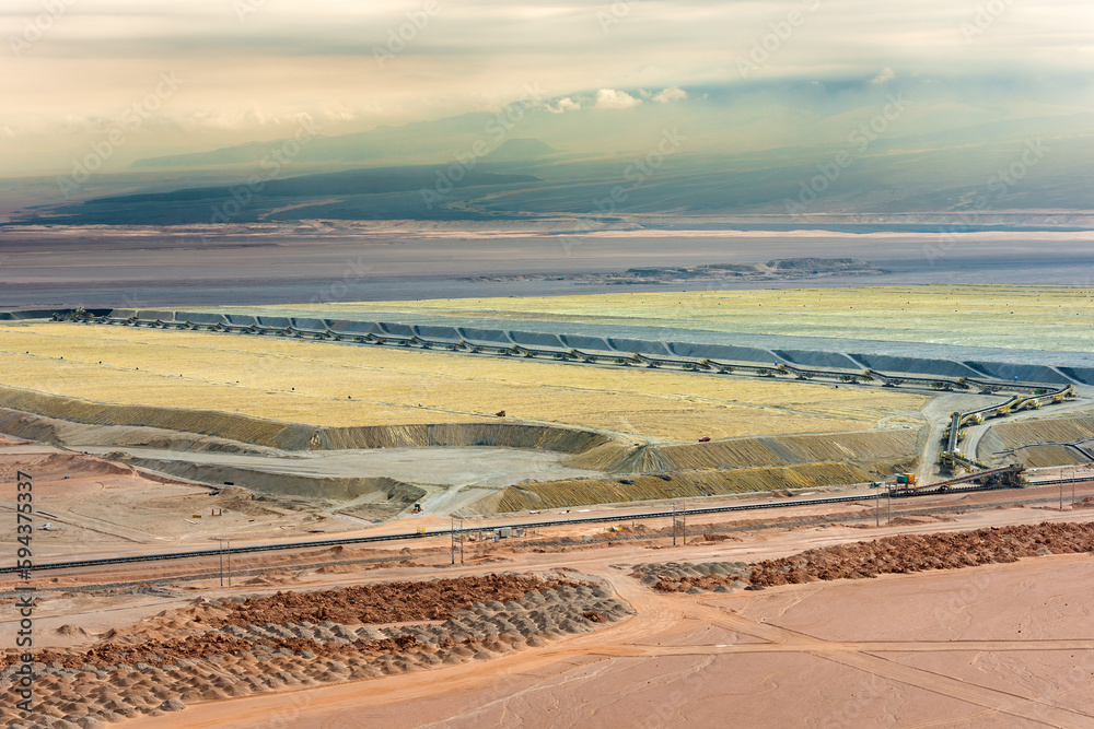 Copper sulfide deposits at a copper mine in Chile