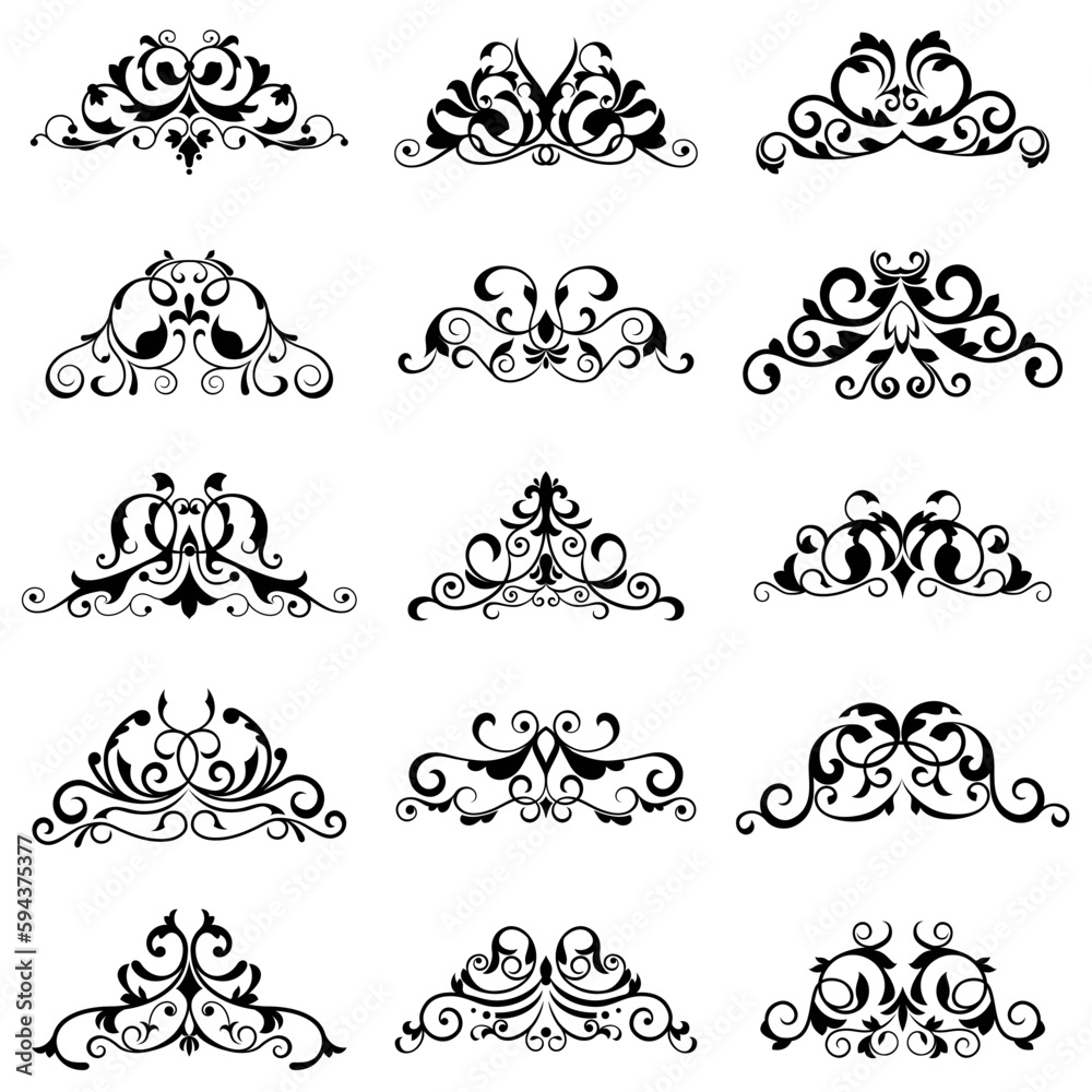 Set of vector graphic elements for design.