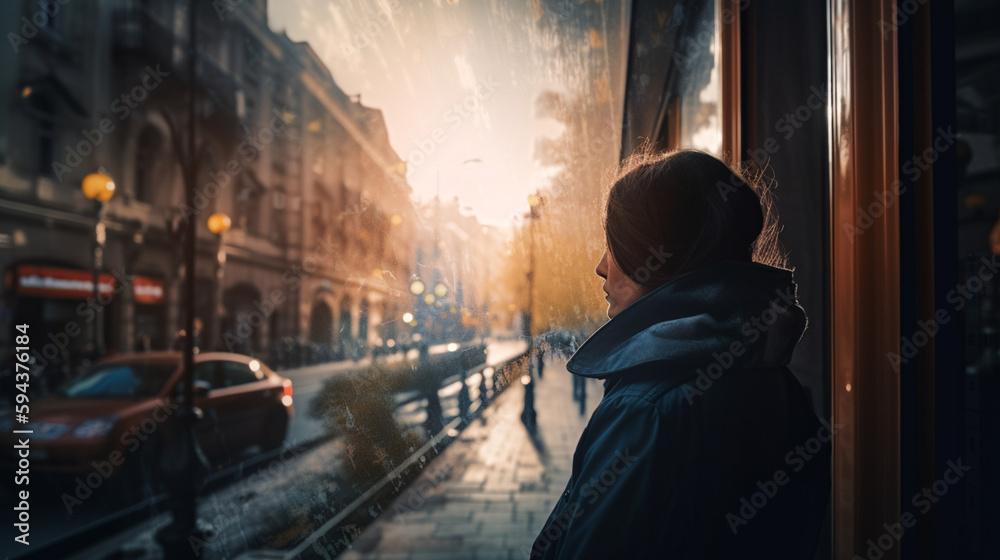 woman looking at the street