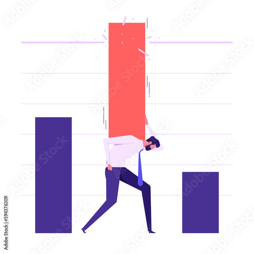 Ταπετσαρία Man crushing ceiling by upward arrows