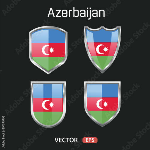 Azerbaijan flag designed in different geometric shapes, vector design. Free Download Azerbaijan flag designed in different geometric shapes, vector design. - GFXLoad