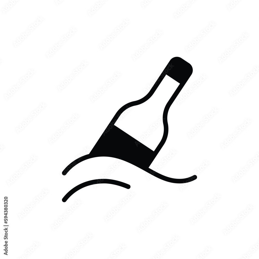 River Bottle icon design with white background stock illustration