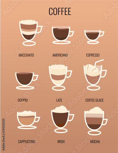 coffee cup icons. Delicious coffee paper cup icon. Drink vector illustration design 