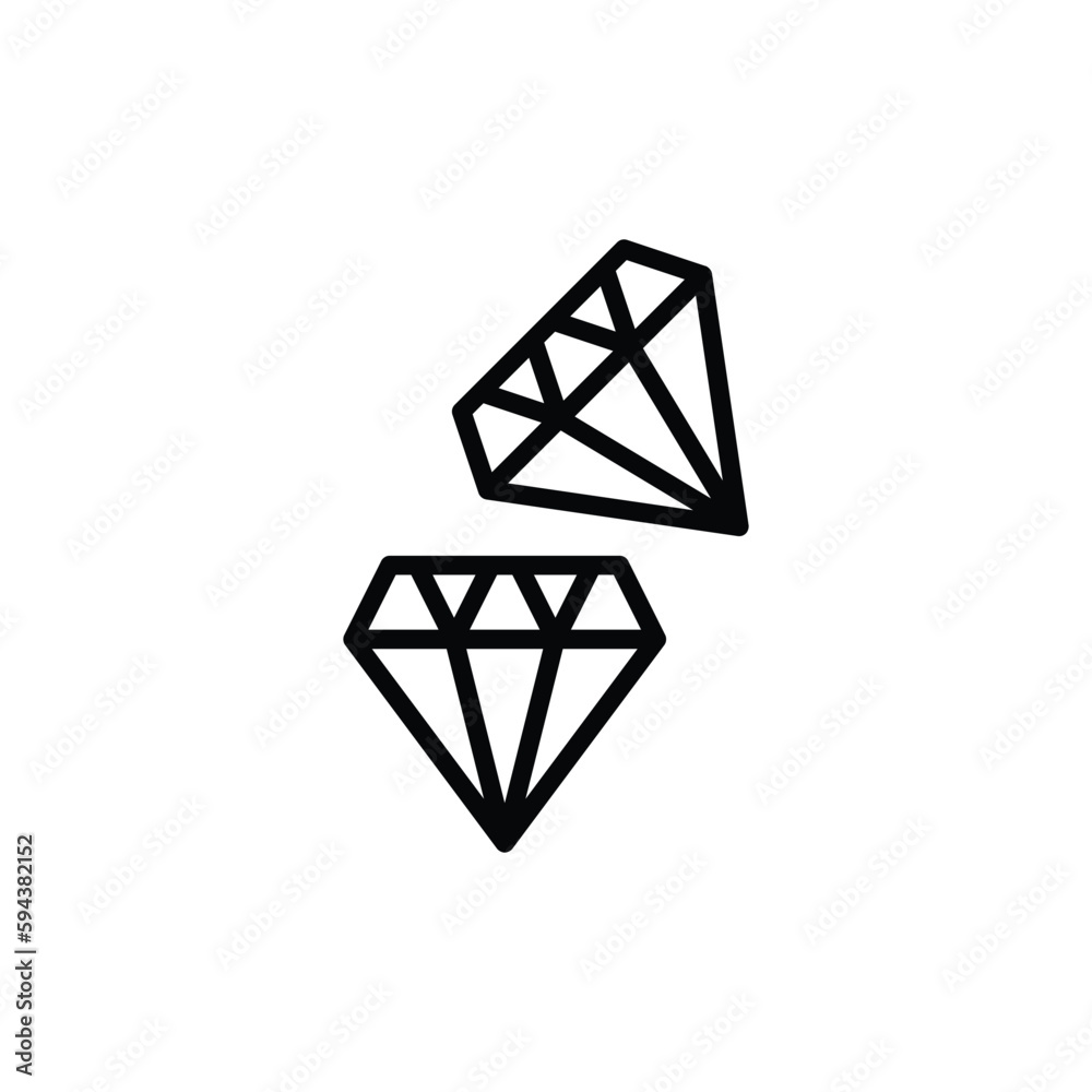 Diamond icon design with white background stock illustration