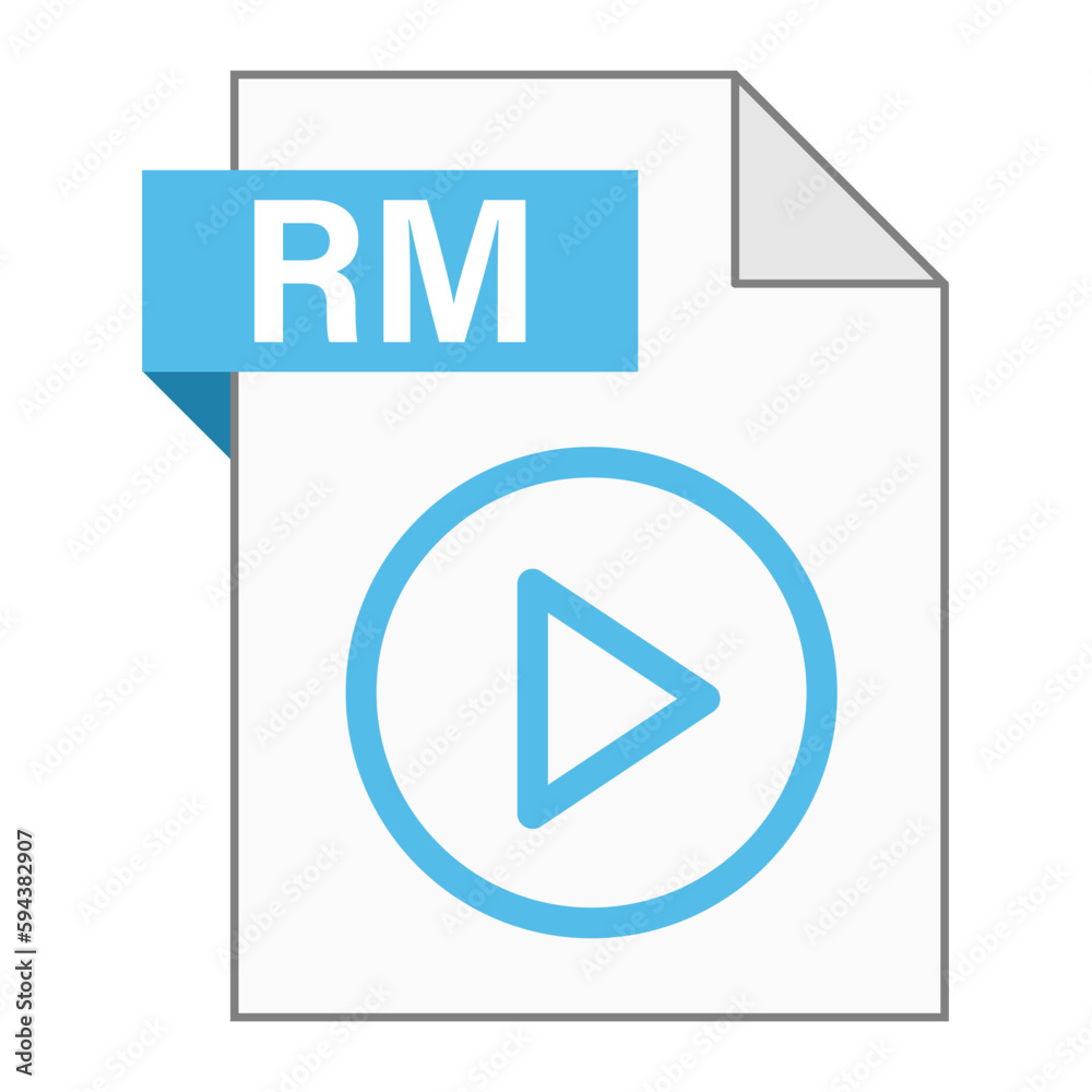 Modern flat design of RM file icon for web
