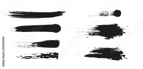 Brush Artist Hand Written Highlighters Lines Set. Selection, underline, attention art hand drawn grunge straight highlight element (Full Vector)