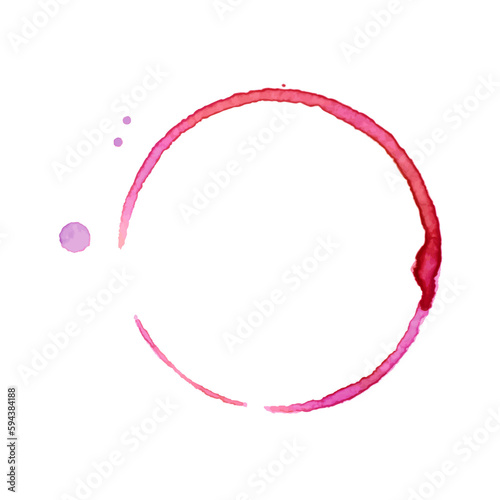Watercolor circle of splashes on white background