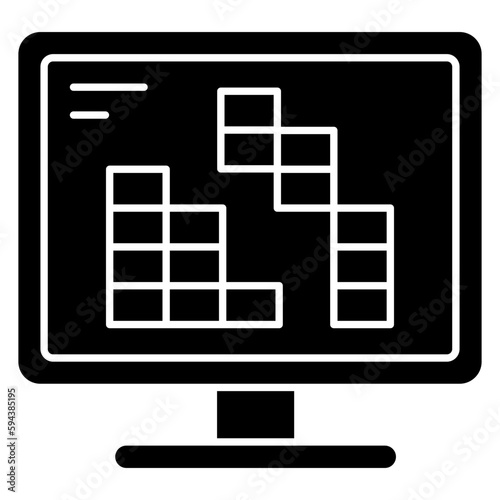 A flat design, icon of computer game