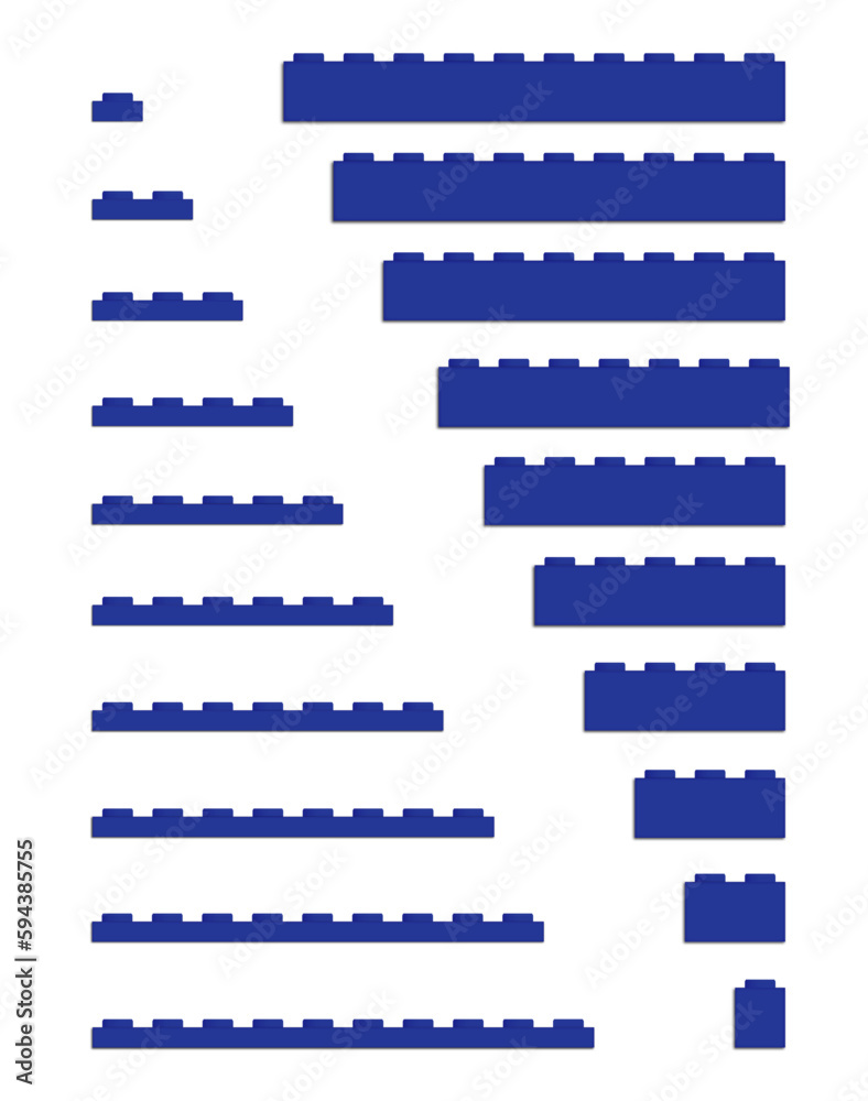 Naklejka premium Set of colorful building bricks in various lengths