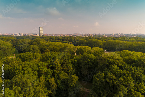 panorama of Treptower park and the cityscape, Berlin, Germany