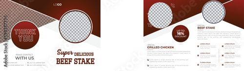 Special Delicious Food Menu Bifold Brochure Creative Design, 4 Page Brochure Flyer Design Template Design Suitable for Restaurant Business