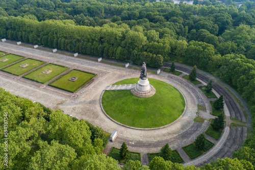 Aerial view of The russian soviet memorial in Treptower Park, Berlin ,Germany
