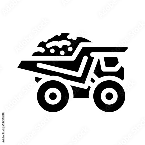 haul truck steel production glyph icon vector illustration