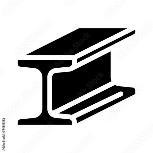 section steel production glyph icon vector illustration