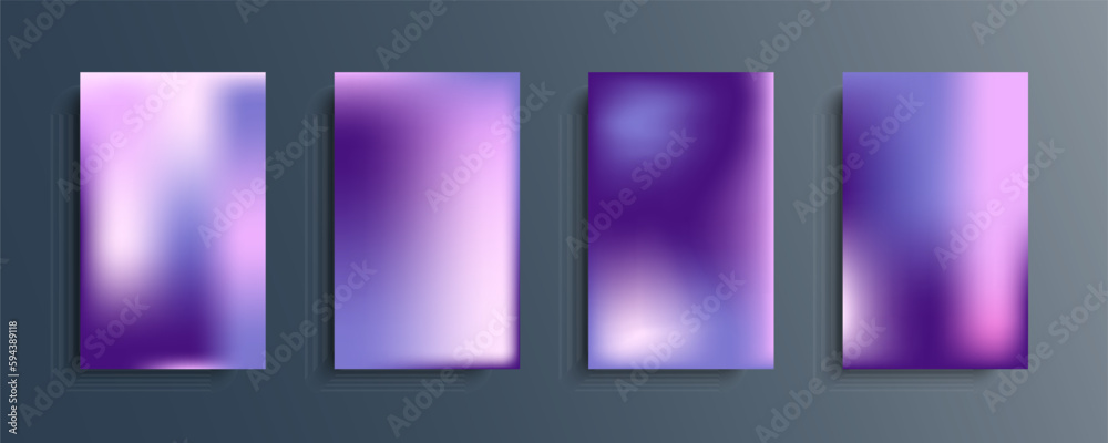 Set of vector gradient backgrounds in bright colors. For brochures, booklets, banners, posters, magazines, branding, social media and other projects. For web and print.